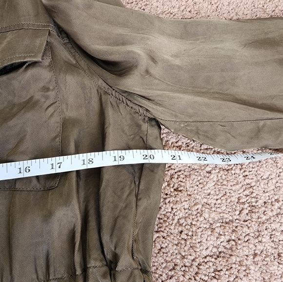Cinq a Sept Mathieu Twill Jacket Women's S Olive Green Drawstring Waist … - Picture 8 of 11